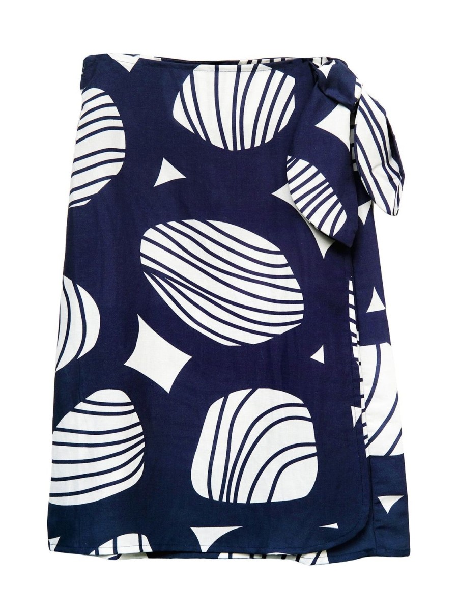 Clearance Lesley Evers Lola Wrap Skirt Navy Woodpile