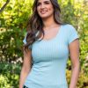 Best Lesley Evers Irene Rib Tee Sky Blue