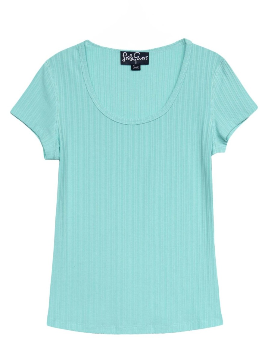 Best Lesley Evers Irene Rib Tee Sky Blue