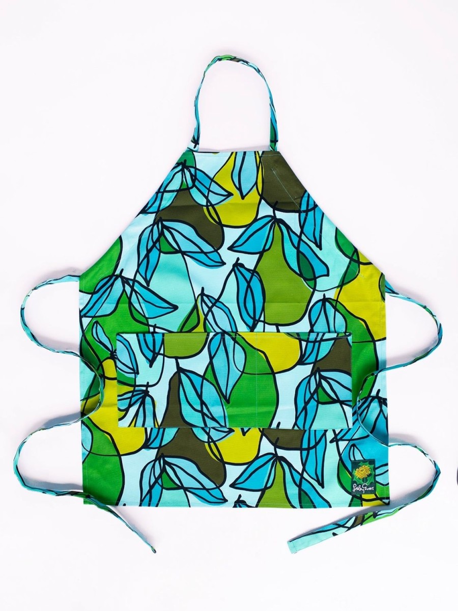 New Lesley Evers Rennie Apron Green Pears