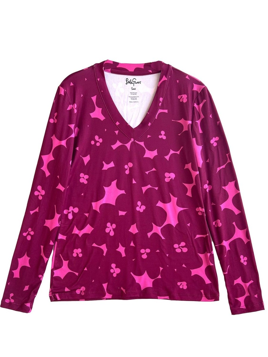 Online Lesley Evers Justine Tee Magenta Blooms