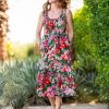 Clearance Lesley Evers Nadia Dress Queen'S Garden Red