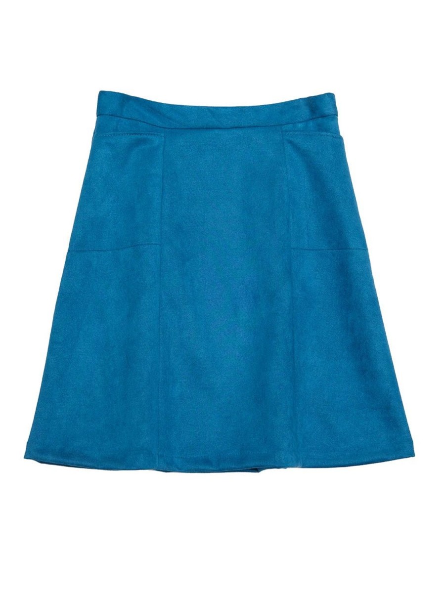 Best Lesley Evers Greta Skirt Teal Faux Suede