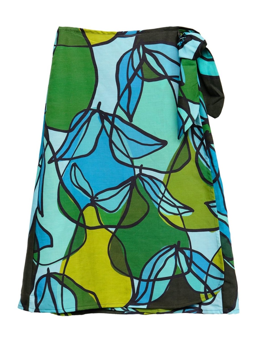 Best Lesley Evers Lola Wrap Skirt Green Pears