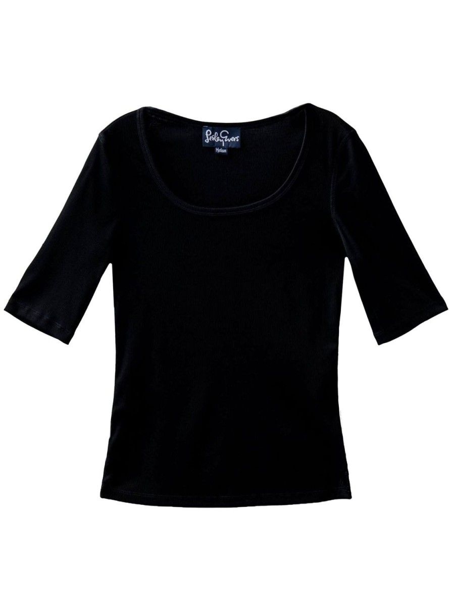 Best Lesley Evers Mallory Rib Tee Black