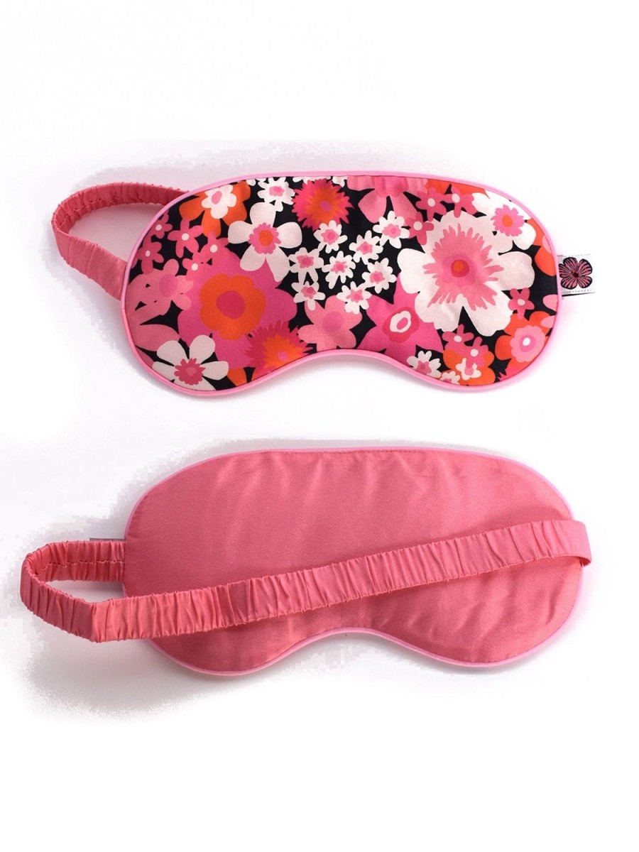 Hot Lesley Evers Silk Eye Mask Flower Power Pink