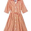 Online Lesley Evers Clementine Shirtdress Danish Flower Orange