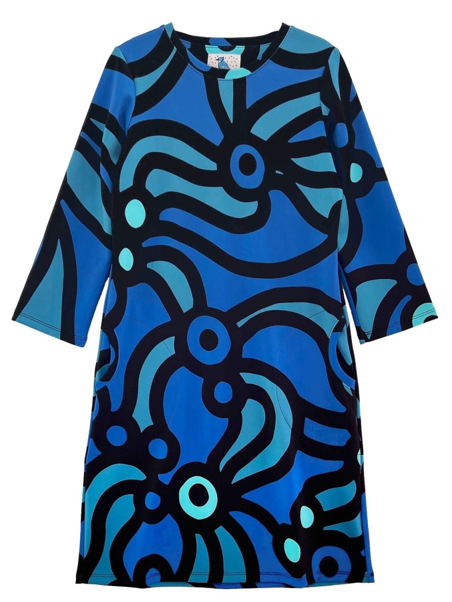 Clearance Lesley Evers Arden Dress Chicka Boom Blue