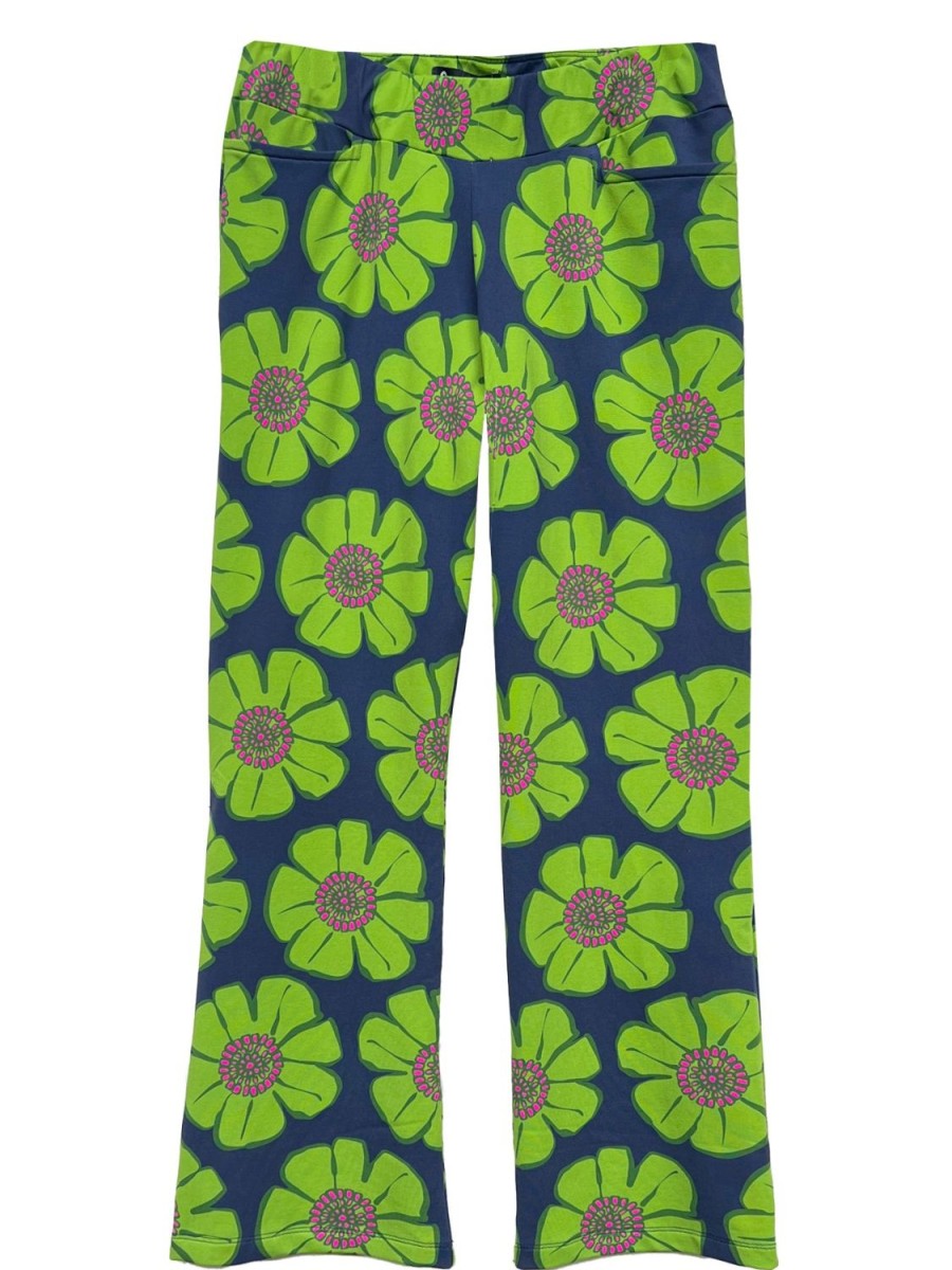 Hot Lesley Evers Audrey Pant Blooms Green And Navy