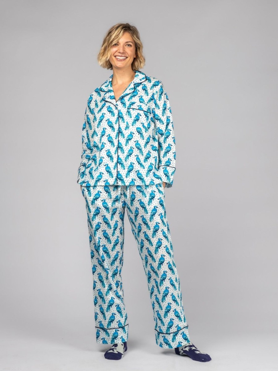 New Lesley Evers Josephine Pajama Set Blue Jays