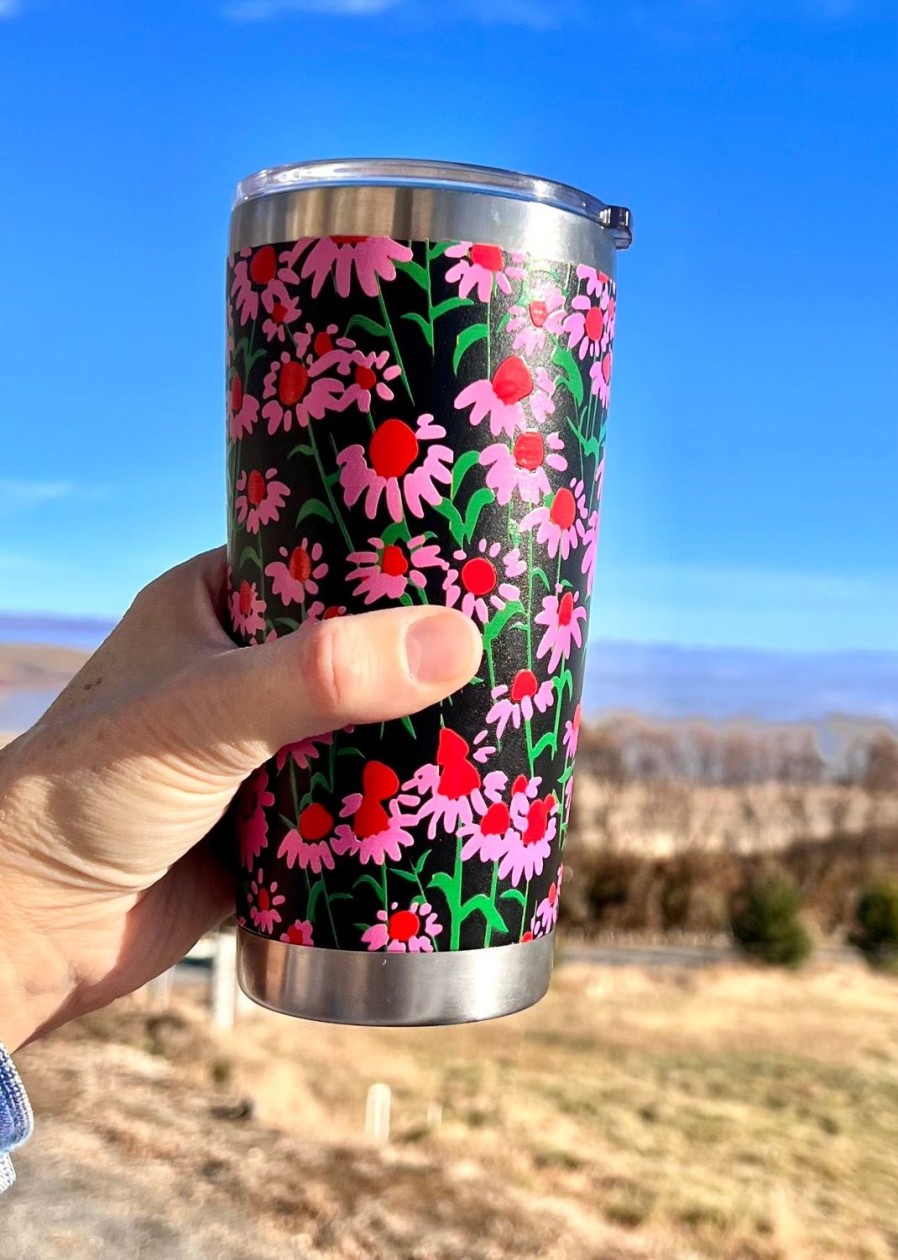 Online Lesley Evers Pink Echinacea 20Oz Travel Tumbler