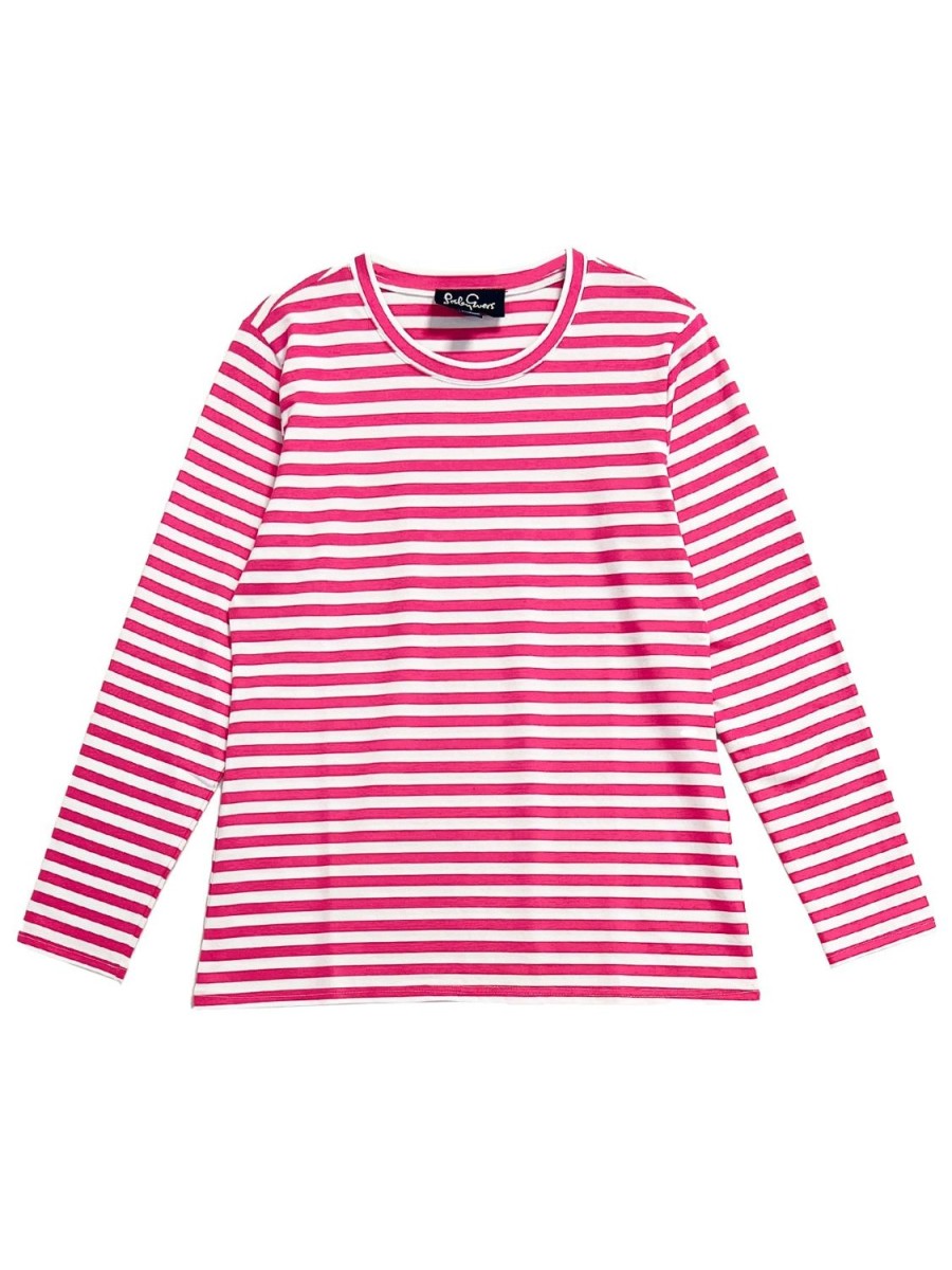 Wholesale Lesley Evers Jeanette Tee Pink & White Stripe