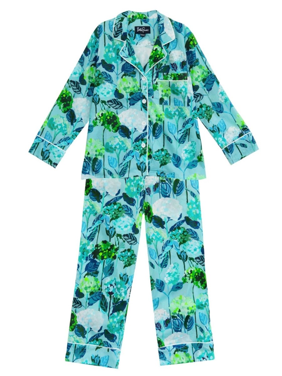 Online Lesley Evers Josephine Pajama Set Blue Hydrangeas