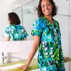 Clearance Lesley Evers Zoey Pajama Set Garden Oasis Blue