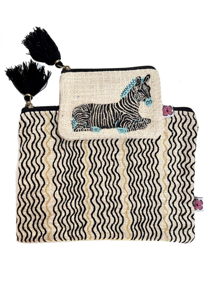 Best Lesley Evers Zebra Sparkle Pouch Set