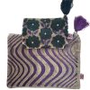 Online Lesley Evers Purple Flower Velvet Pouch Set