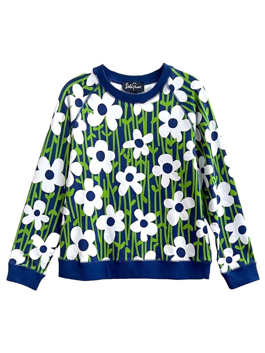 Clearance Lesley Evers Darcy Sweatshirt Nostalgia Flower Navy