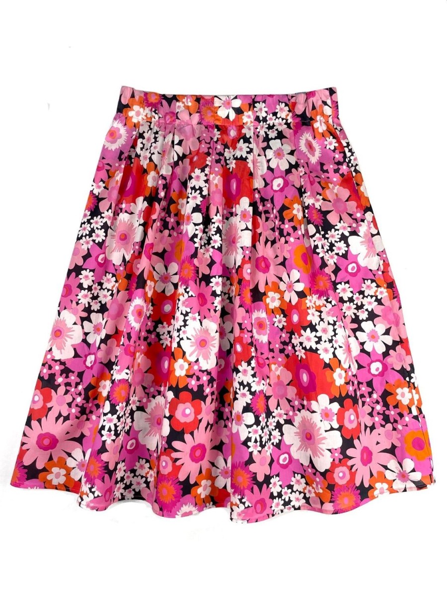 Clearance Lesley Evers Dixie Skirt Flower Power Pink