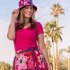 Clearance Lesley Evers Berta Bucket Hat Garden Oasis Pink