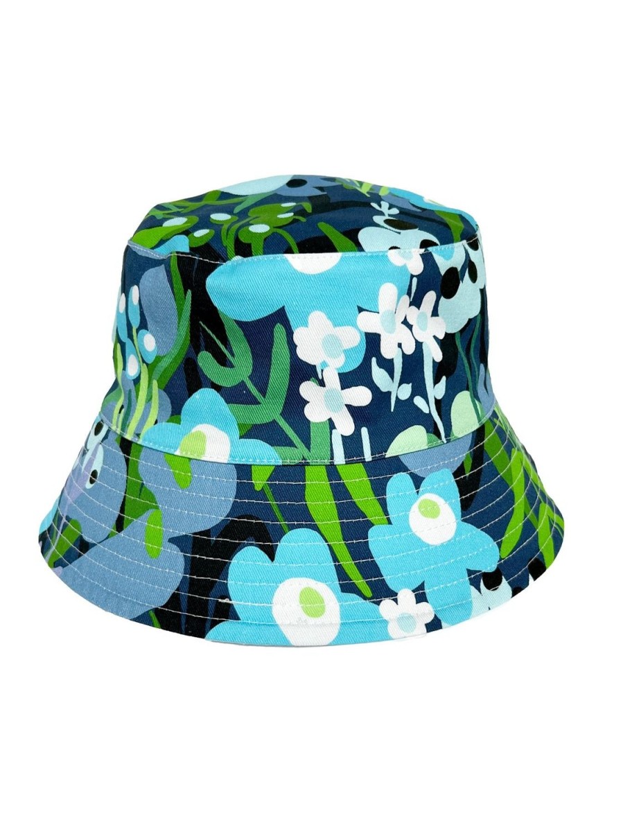 New Lesley Evers Berta Bucket Hat Garden Oasis Blue