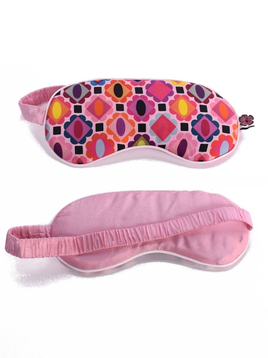 New Lesley Evers Silk Eye Mask Gems Pink