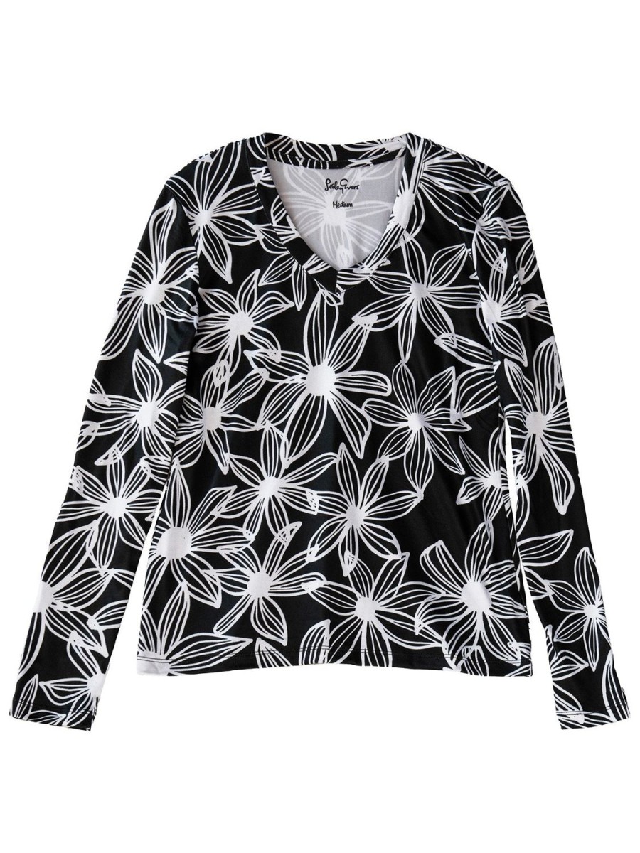 Best Lesley Evers Justine Tee Flower Lines Black