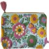 Clearance Lesley Evers Pink And Gold Flower Large Pouch