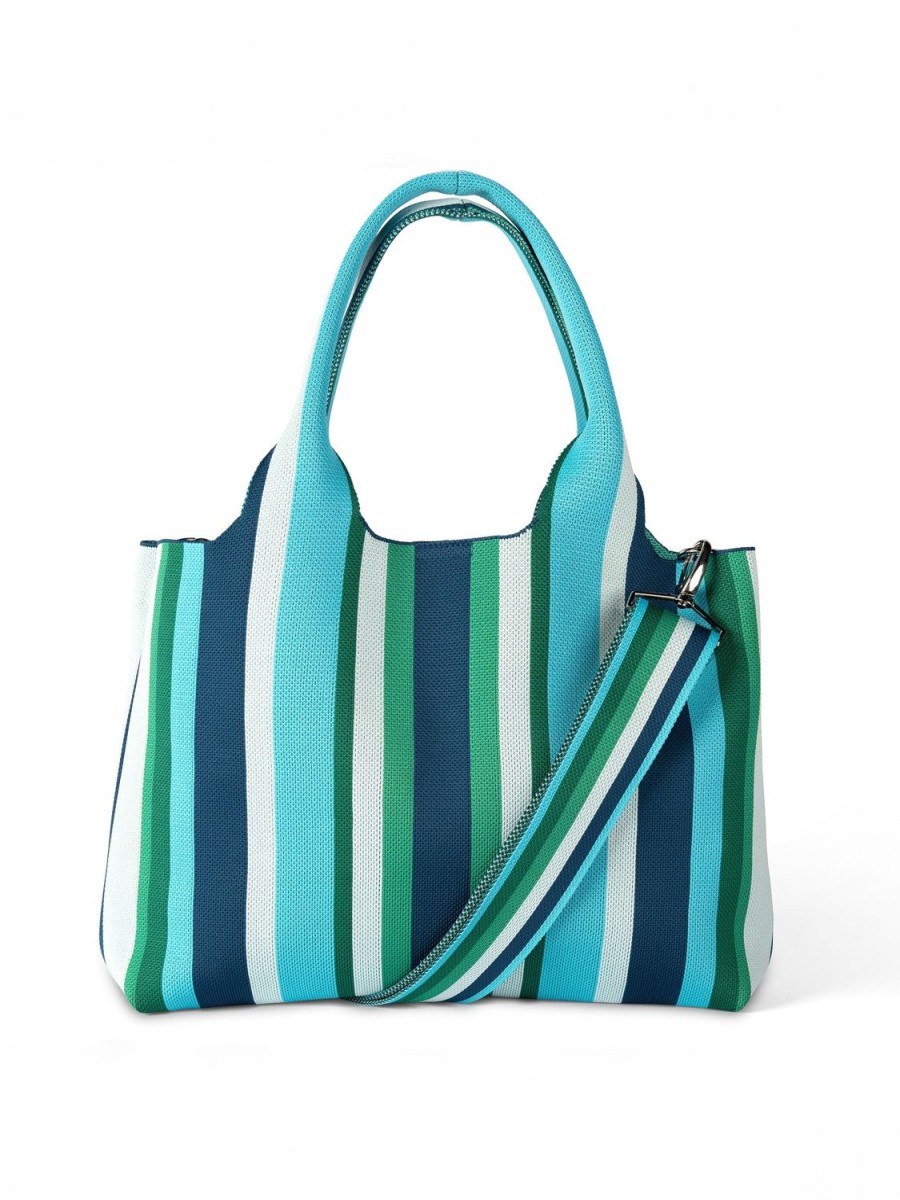 Hot Lesley Evers Marisol Tote Blue Stripe