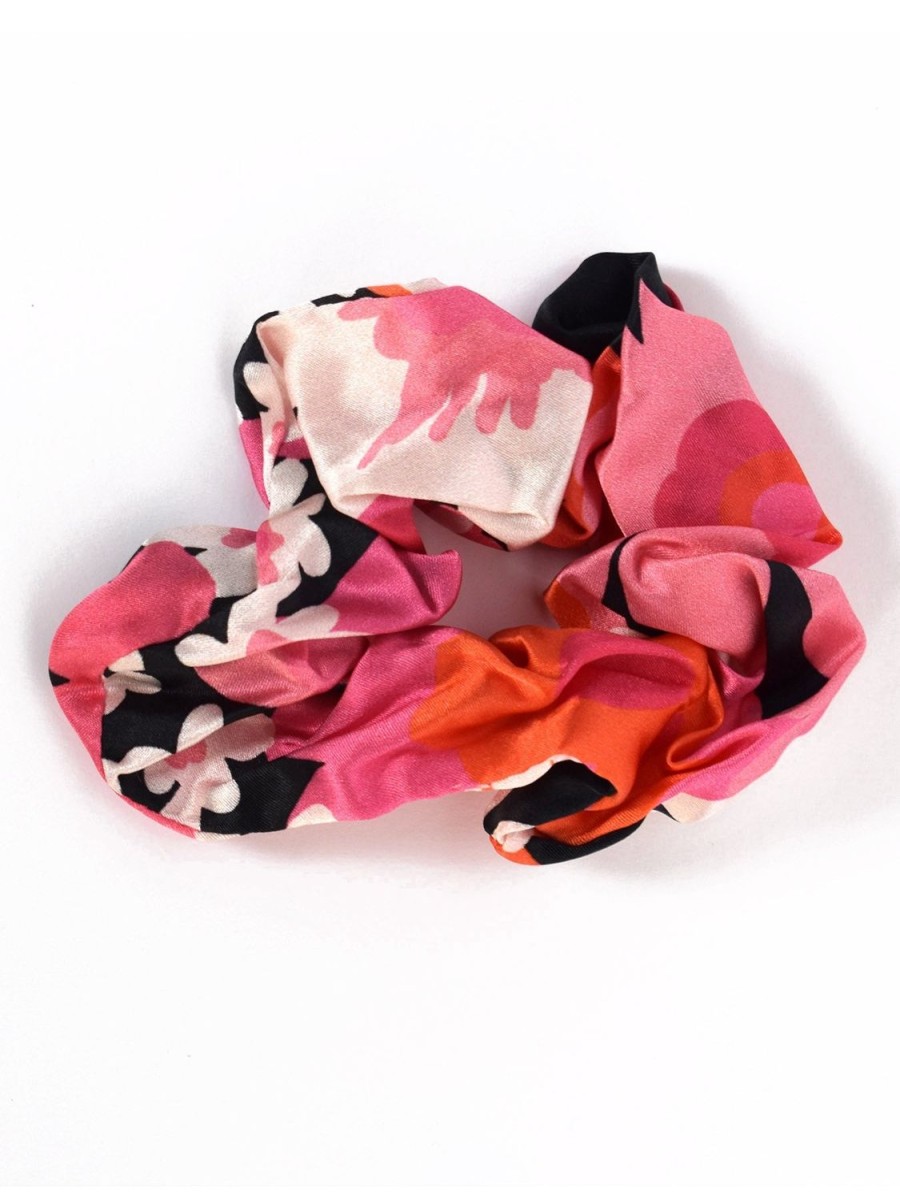 New Lesley Evers Skye Silk Scrunchie Flower Power Pink