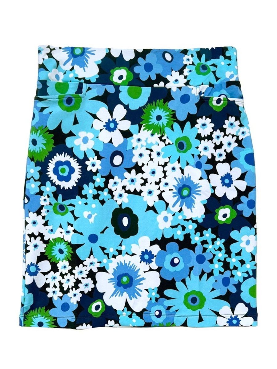 Hot Lesley Evers Freya Skirt Flower Power Blue