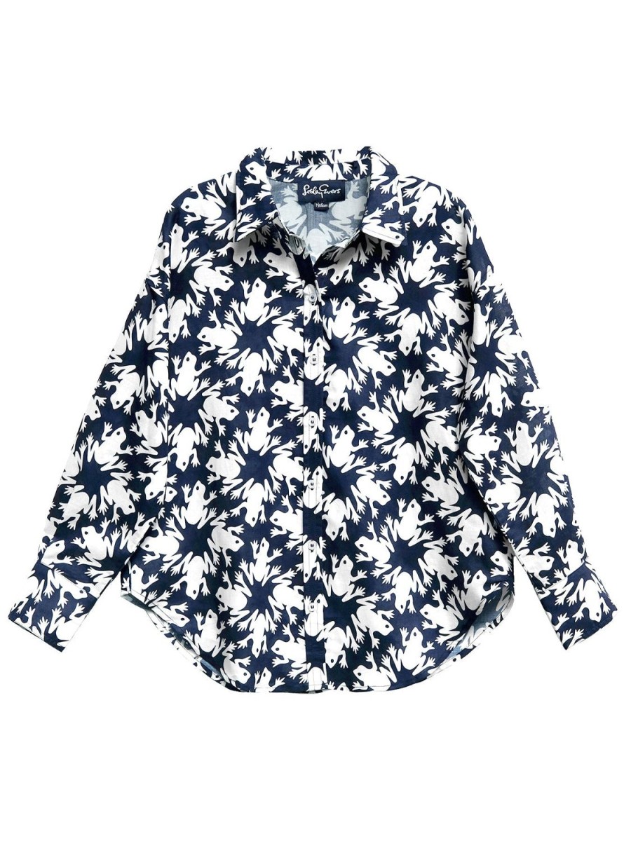 Wholesale Lesley Evers Dawn Shirt Navy Frogs