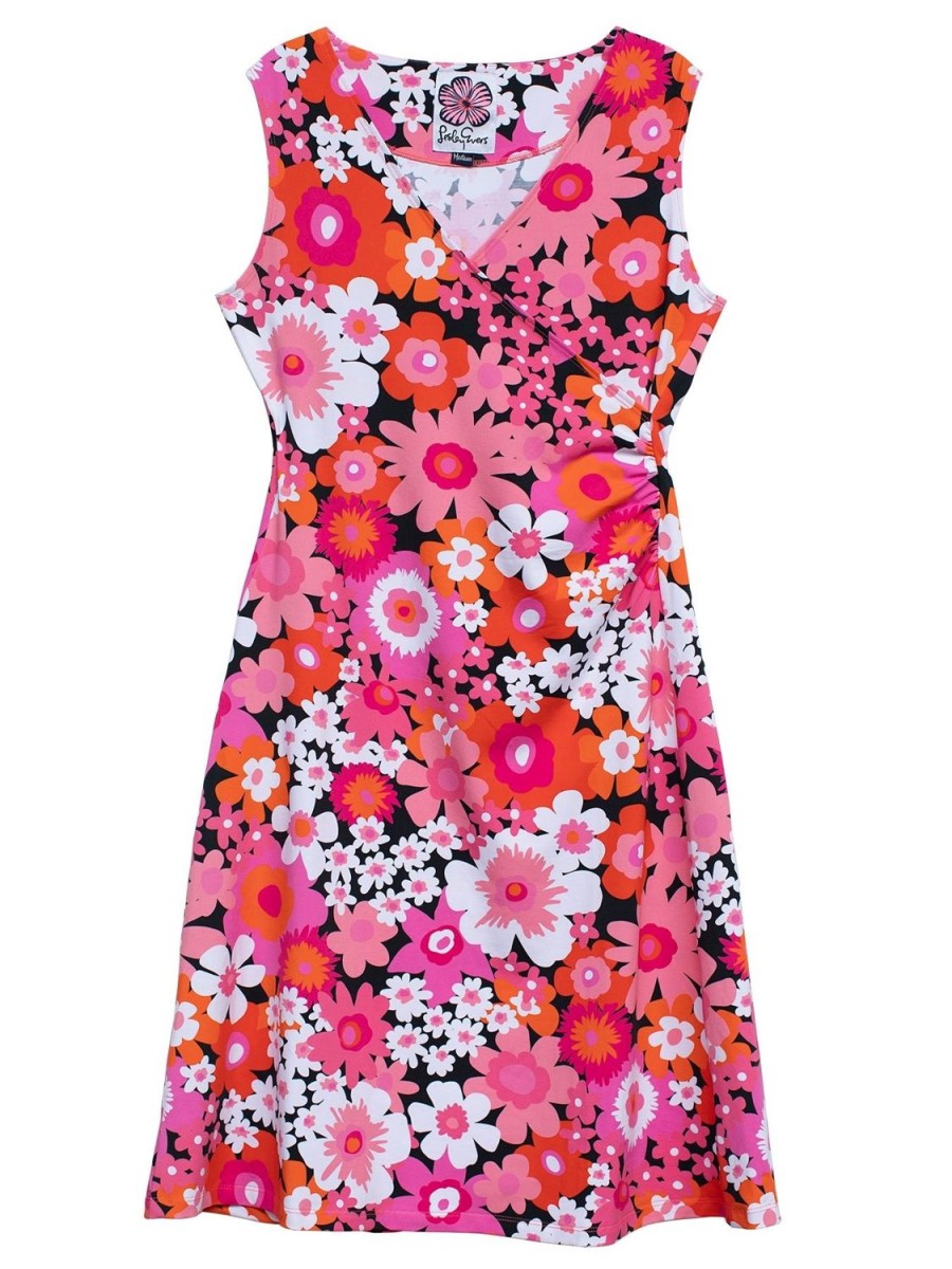 Clearance Lesley Evers Gina Dress Flower Power Pink