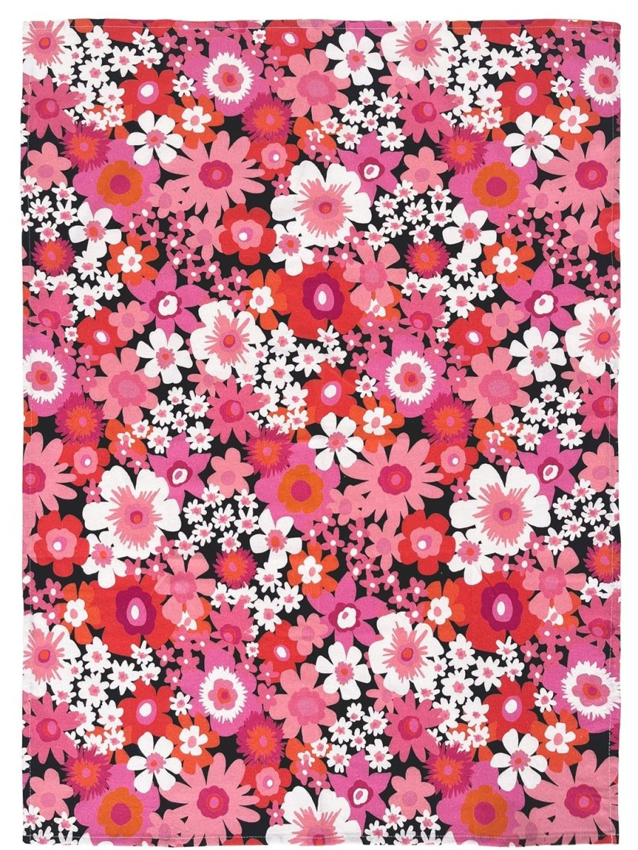 Online Lesley Evers Pink Flower Power Lady Dishtowel Set