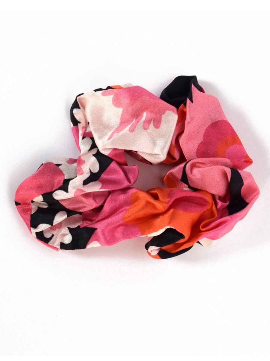 Wholesale Lesley Evers Skye Silk Scrunchie Flower Power Pink