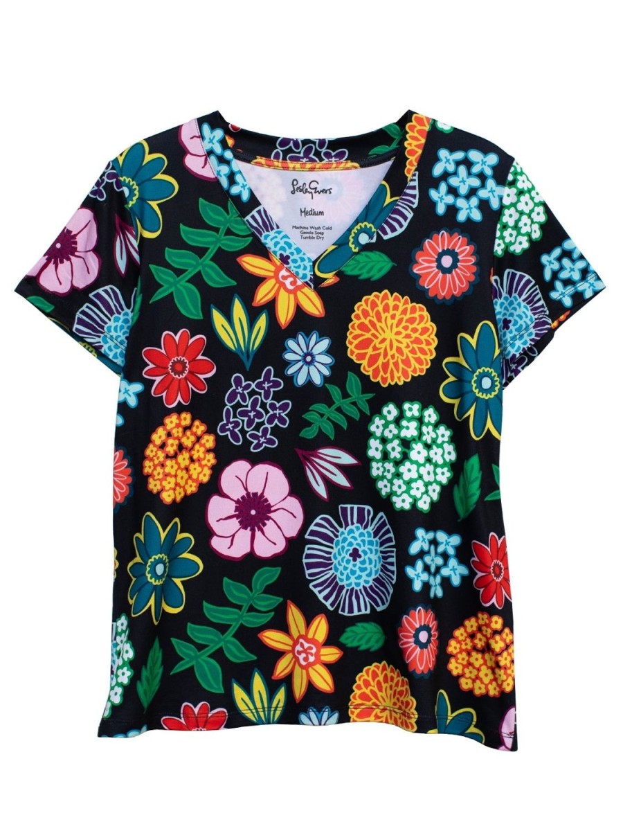 Online Lesley Evers Cindi Tee Dazzle Flower Black