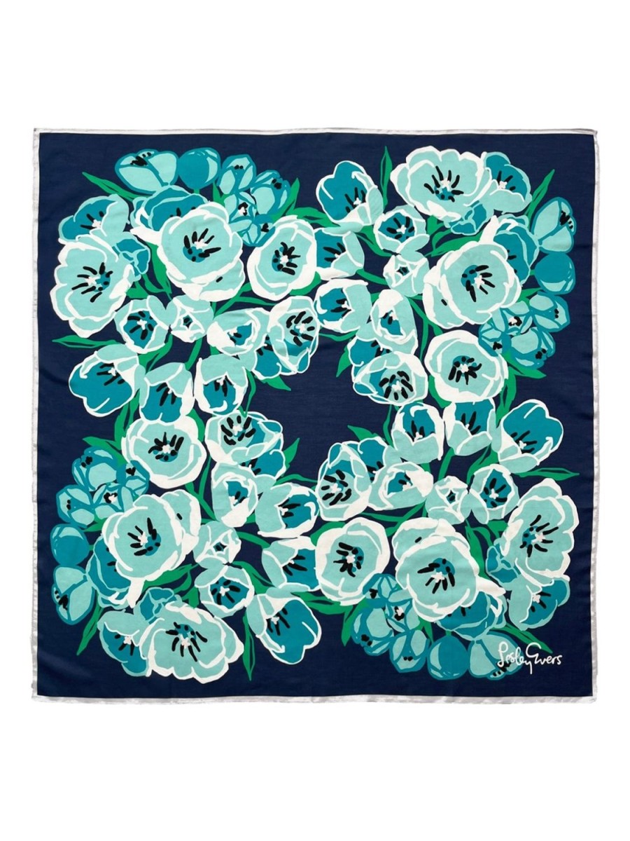 Best Lesley Evers Thea Scarf Tulips Blue