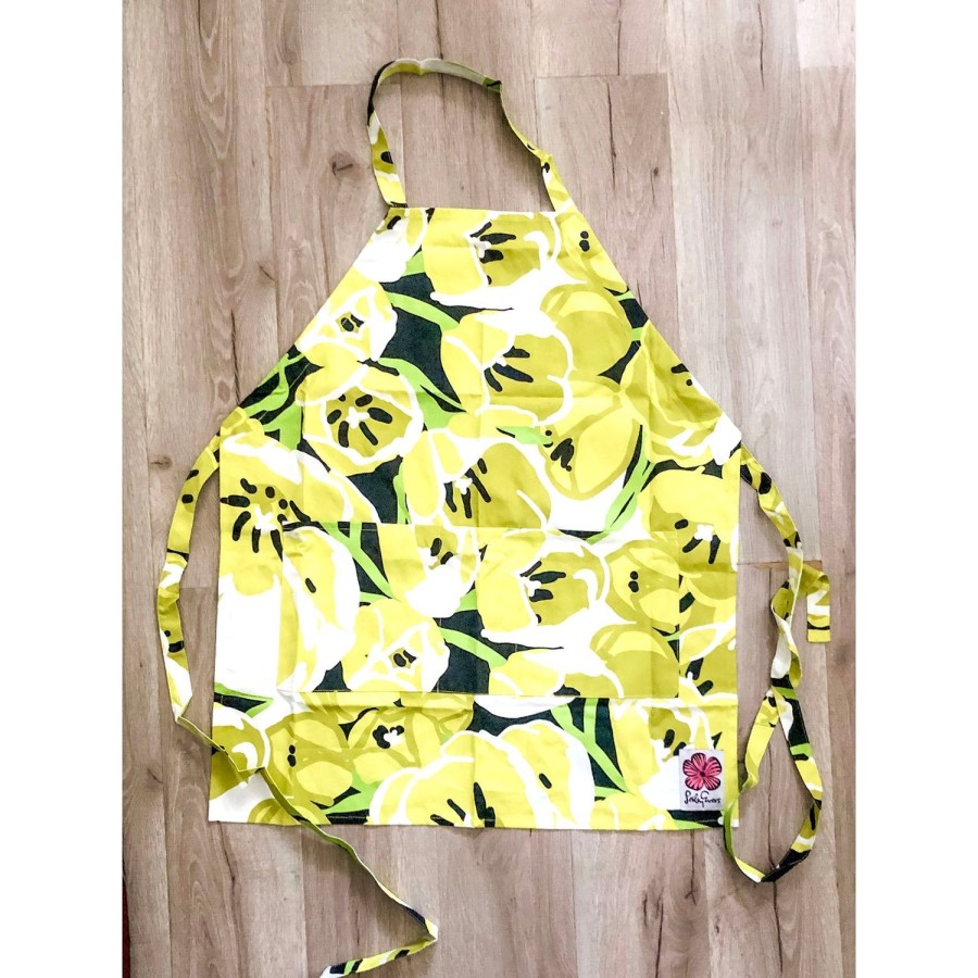 New Lesley Evers Rennie Apron Yellow Tulips