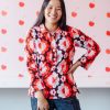 New Lesley Evers Lisa Top Red Zinnia