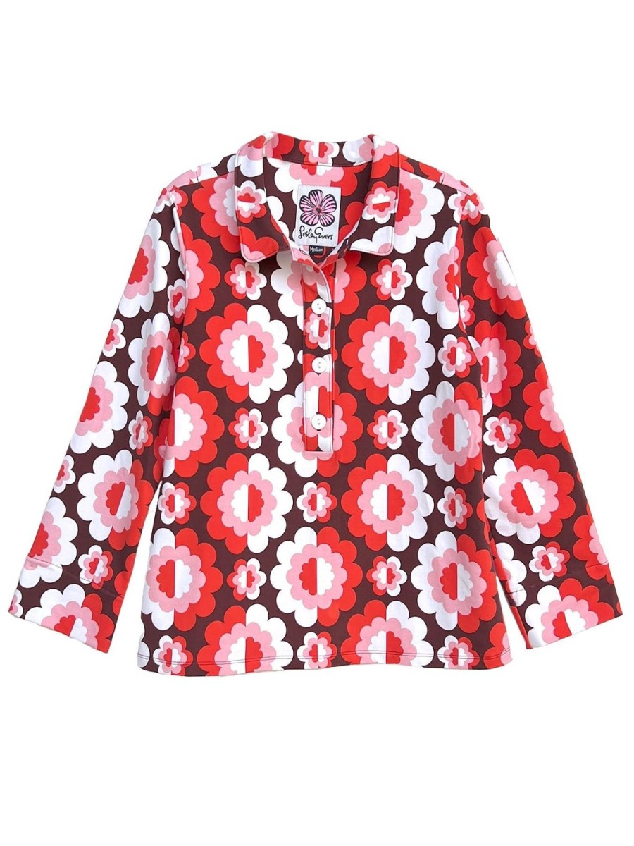 New Lesley Evers Lisa Top Red Zinnia