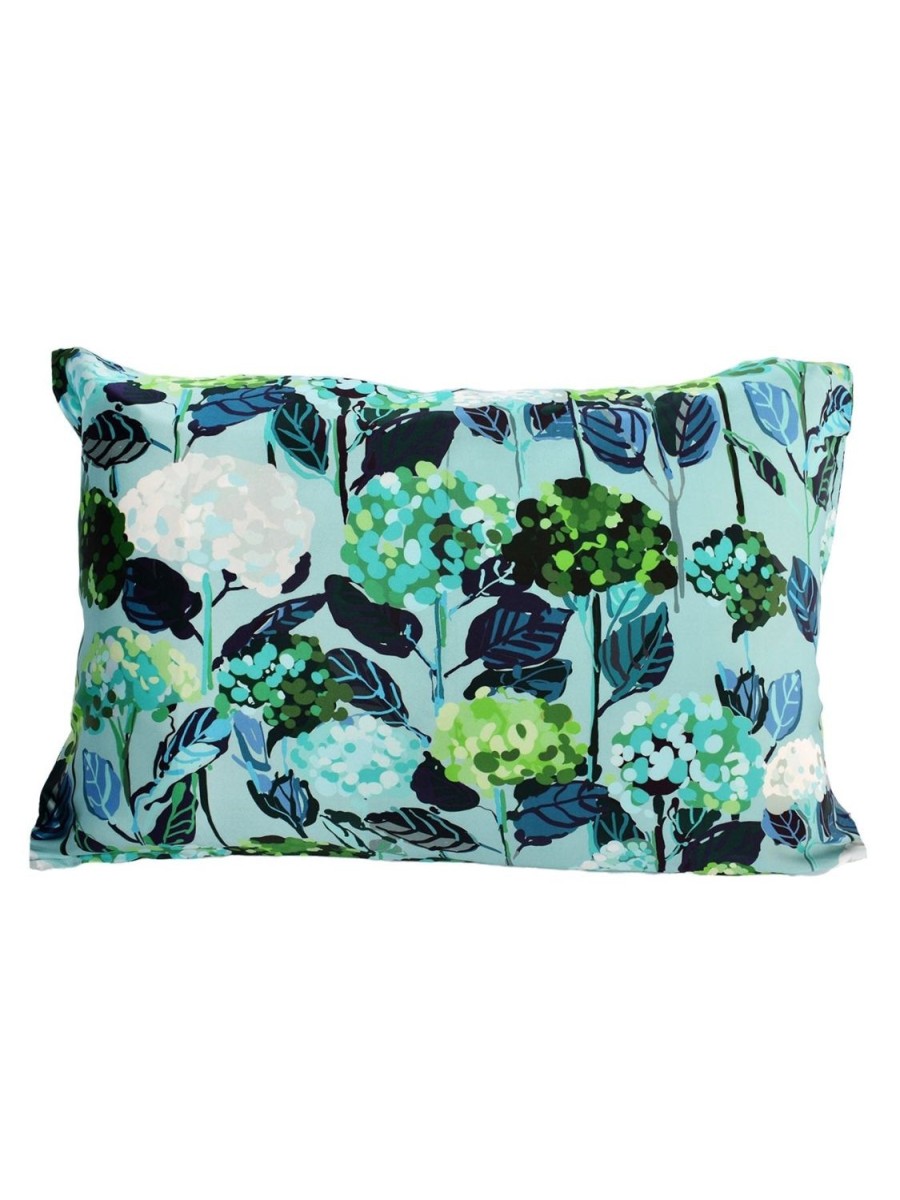 New Lesley Evers Silk Pillowcase Hydrangea Blue