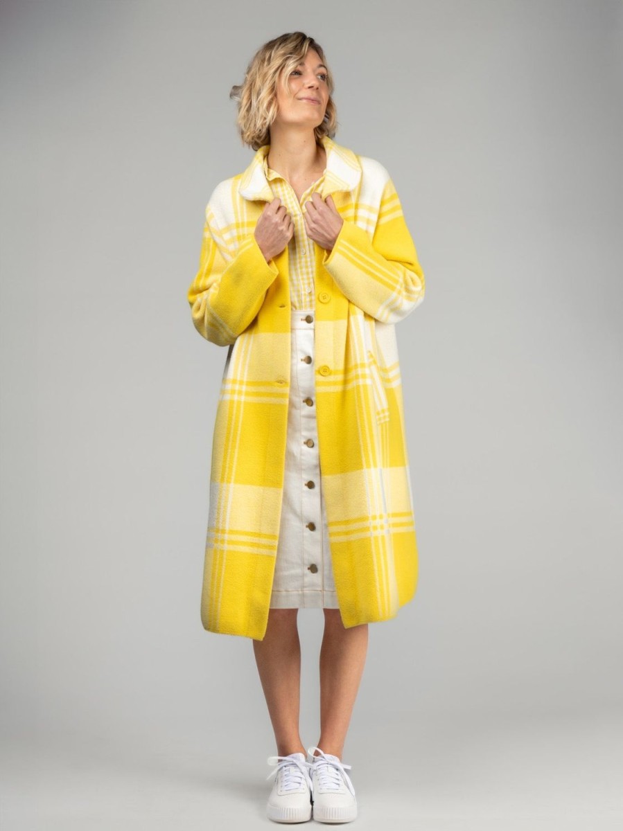 Best Lesley Evers Natalie Coat Lemon Yellow Plaid