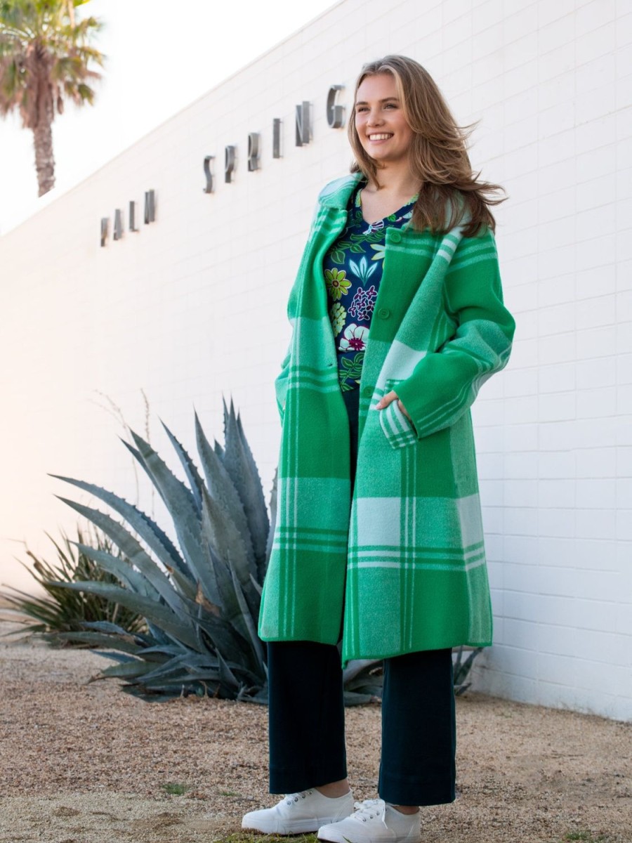 Online Lesley Evers Natalie Coat Green Apple Plaid