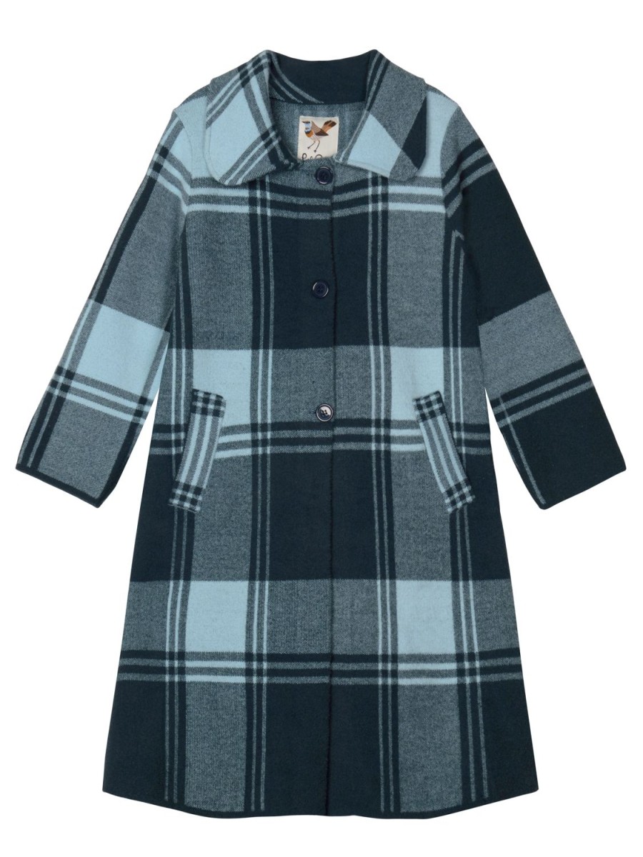 Best Lesley Evers Natalie Coat Ocean Blue Plaid