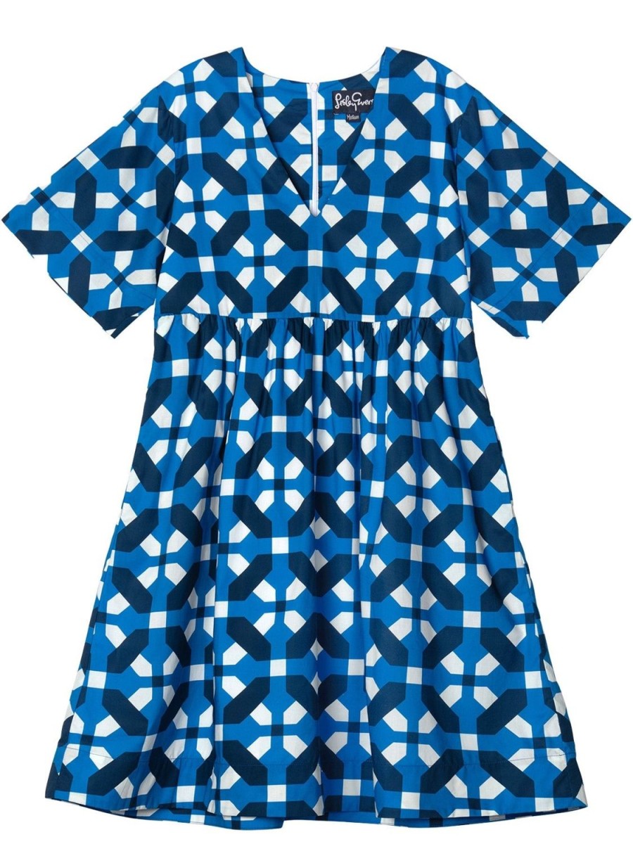 Hot Lesley Evers Cara Dress Trellis Blue