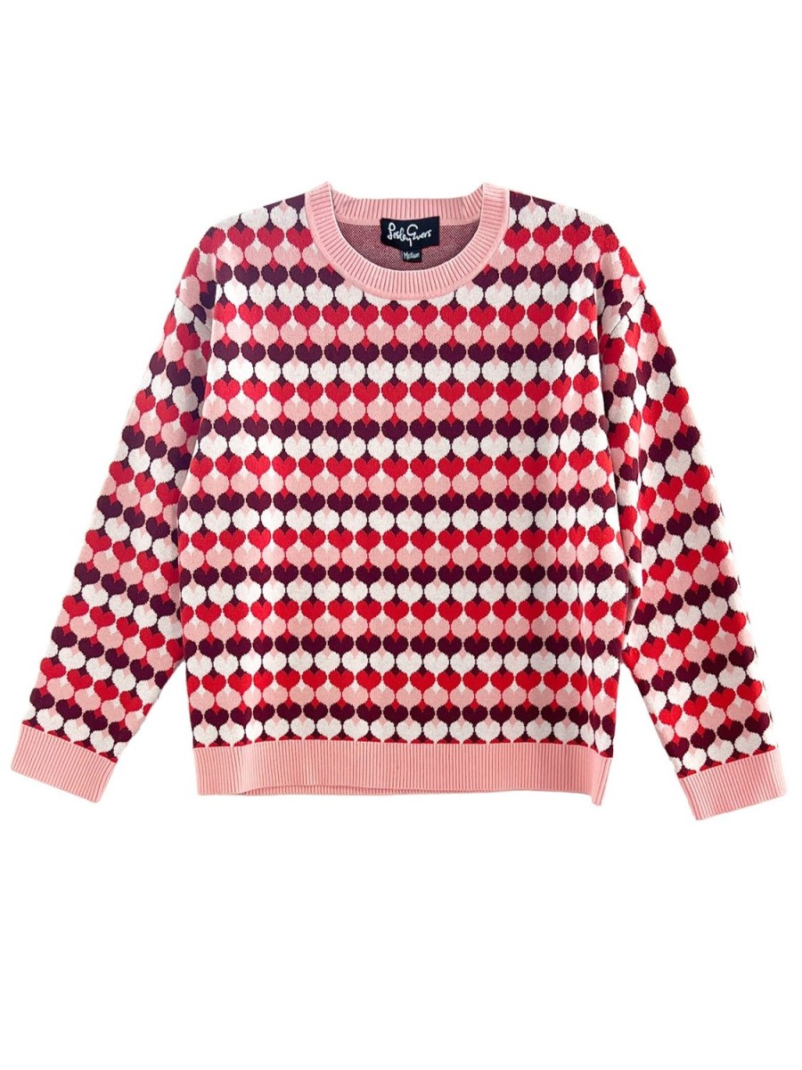 Hot Lesley Evers Sylvie Sweater Pink Hearts