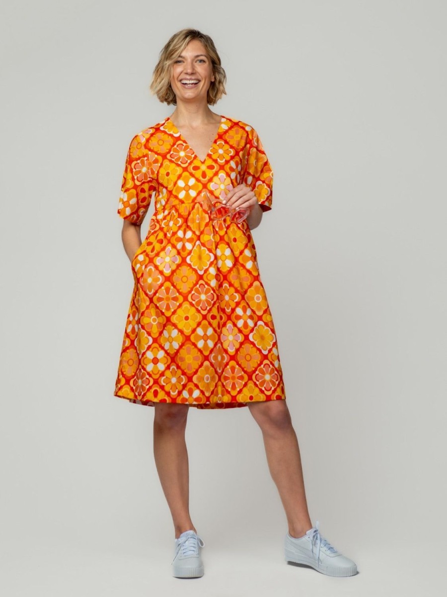 Clearance Lesley Evers Cara Dress Jubilee Orange