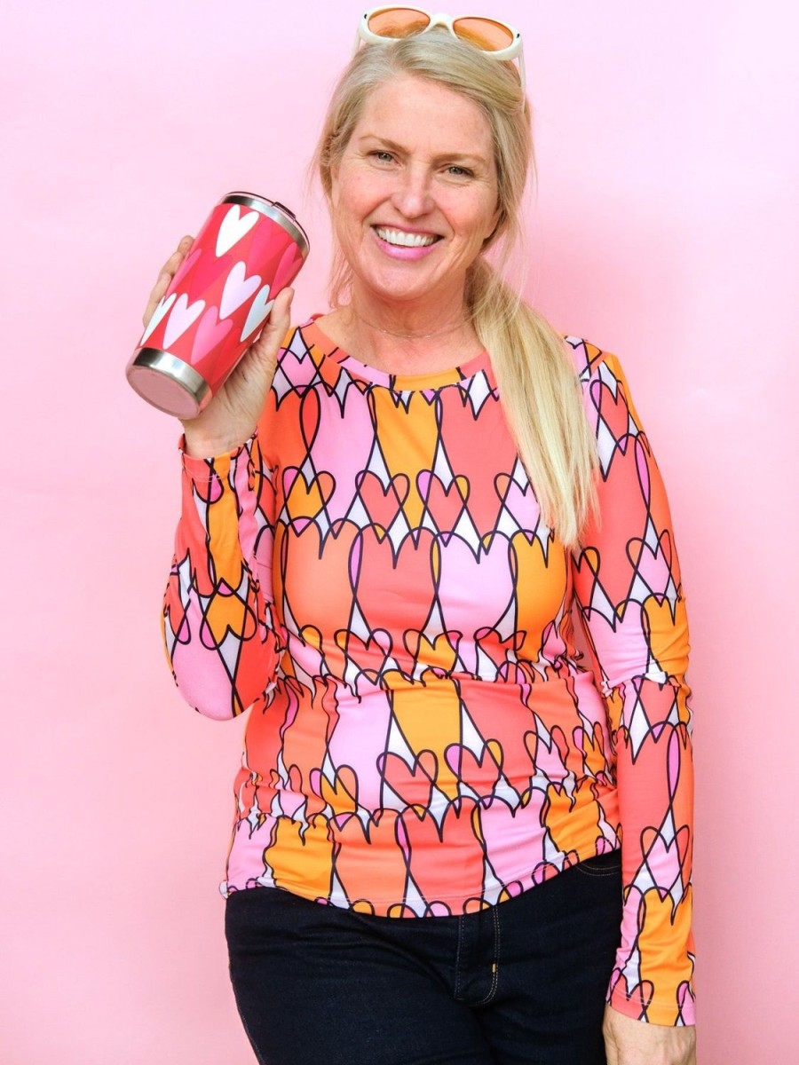 Hot Lesley Evers Pink Hearts 20Oz Tumbler