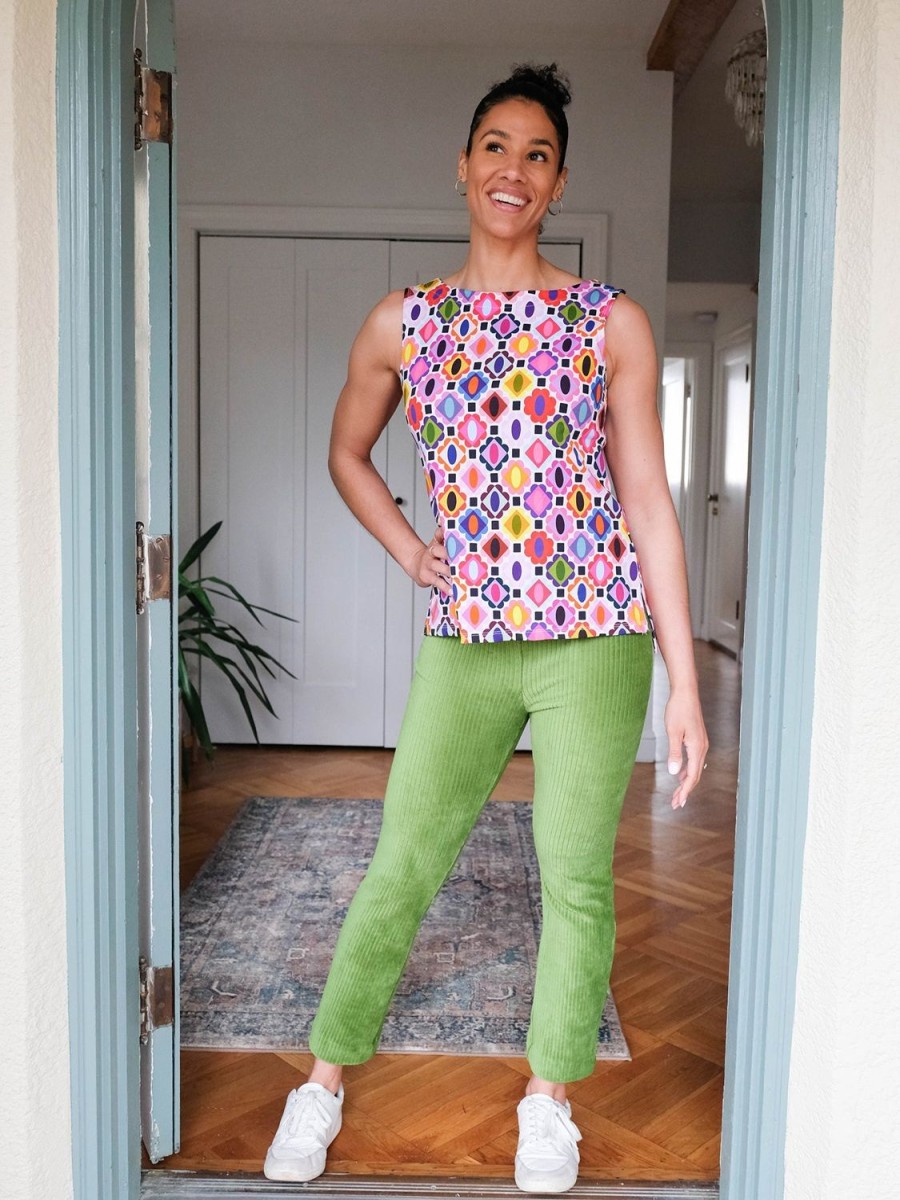 Wholesale Lesley Evers Angie Pant Leaf Green Corduroy