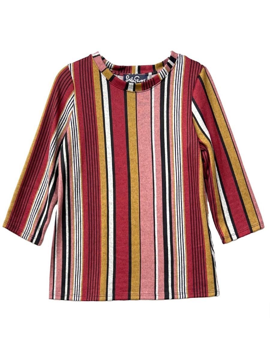 Online Lesley Evers Annie Tee Pink Stripe