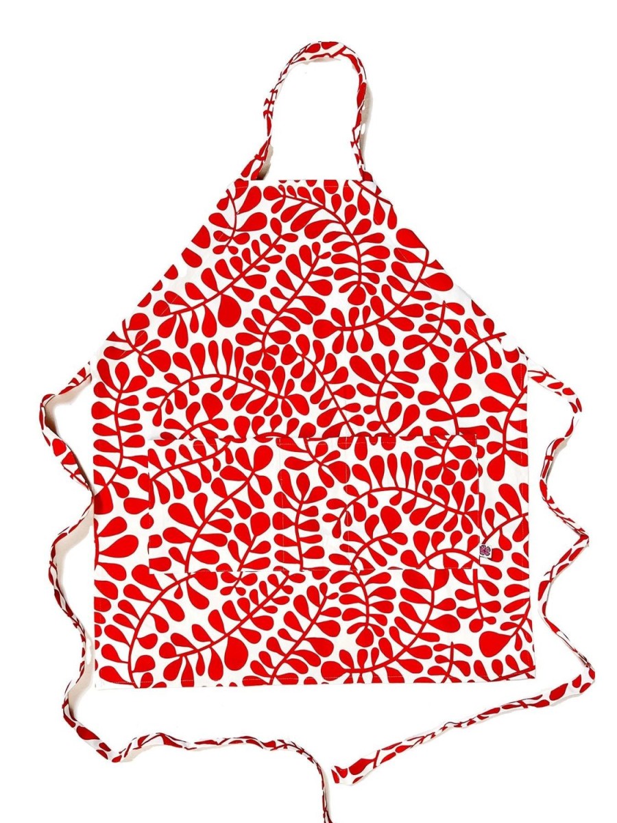 New Lesley Evers Rennie Apron Red Fern